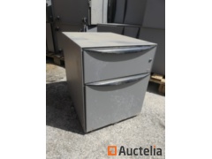4 Drawers with metal office table with casters