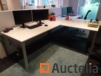 4 white desks with returns