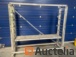 Aluminum rack with platform and sliding ladder on wheels