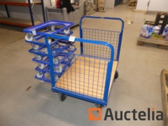 Heavy handling trolley, 6 Trolleys roller frame for crates
