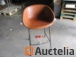 Leather bar stool on steel frame, unused