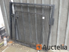 Small gate double hinged wire mesh black Locinox